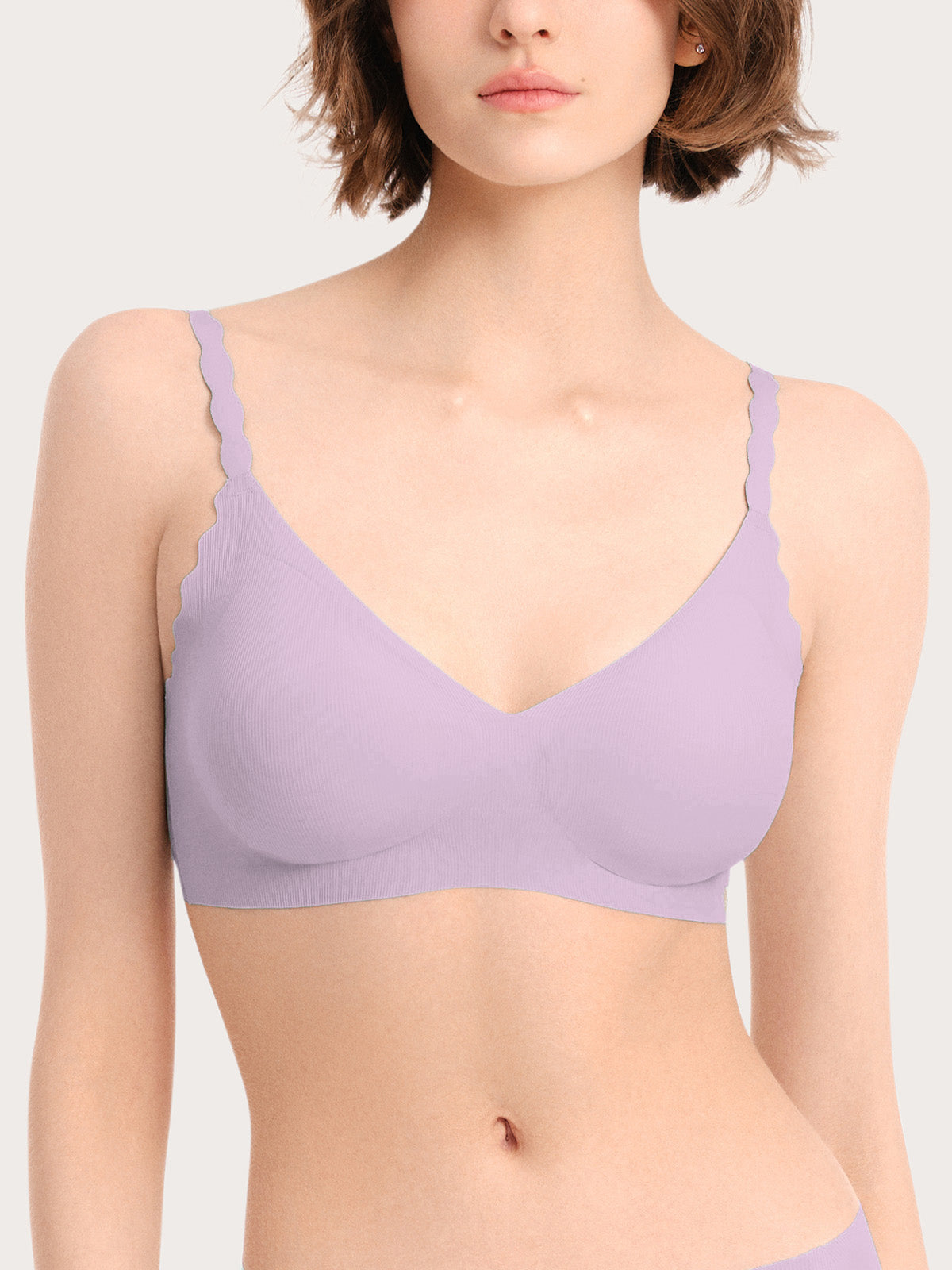 Basic Seamless Deep V Neck Cooling Bra - Smart Size