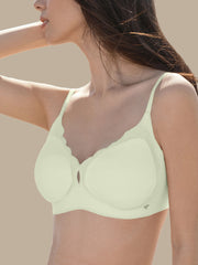 Basic Seamless Deep V Scalloped Neck Cooling Bra - Smart Size