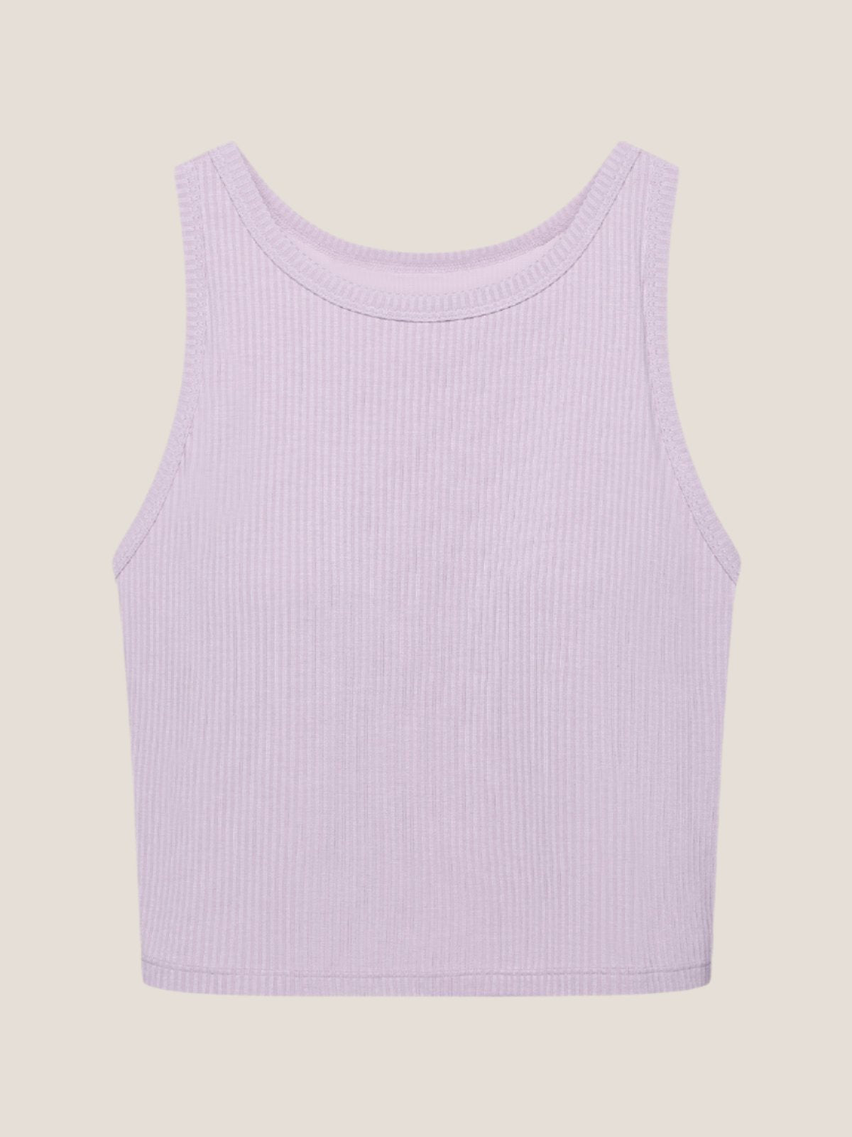 Ribbed Bra-in Cropped Tank Top