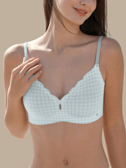 Basic Seamless Deep V Scalloped Neck Cooling Bra - Smart Size