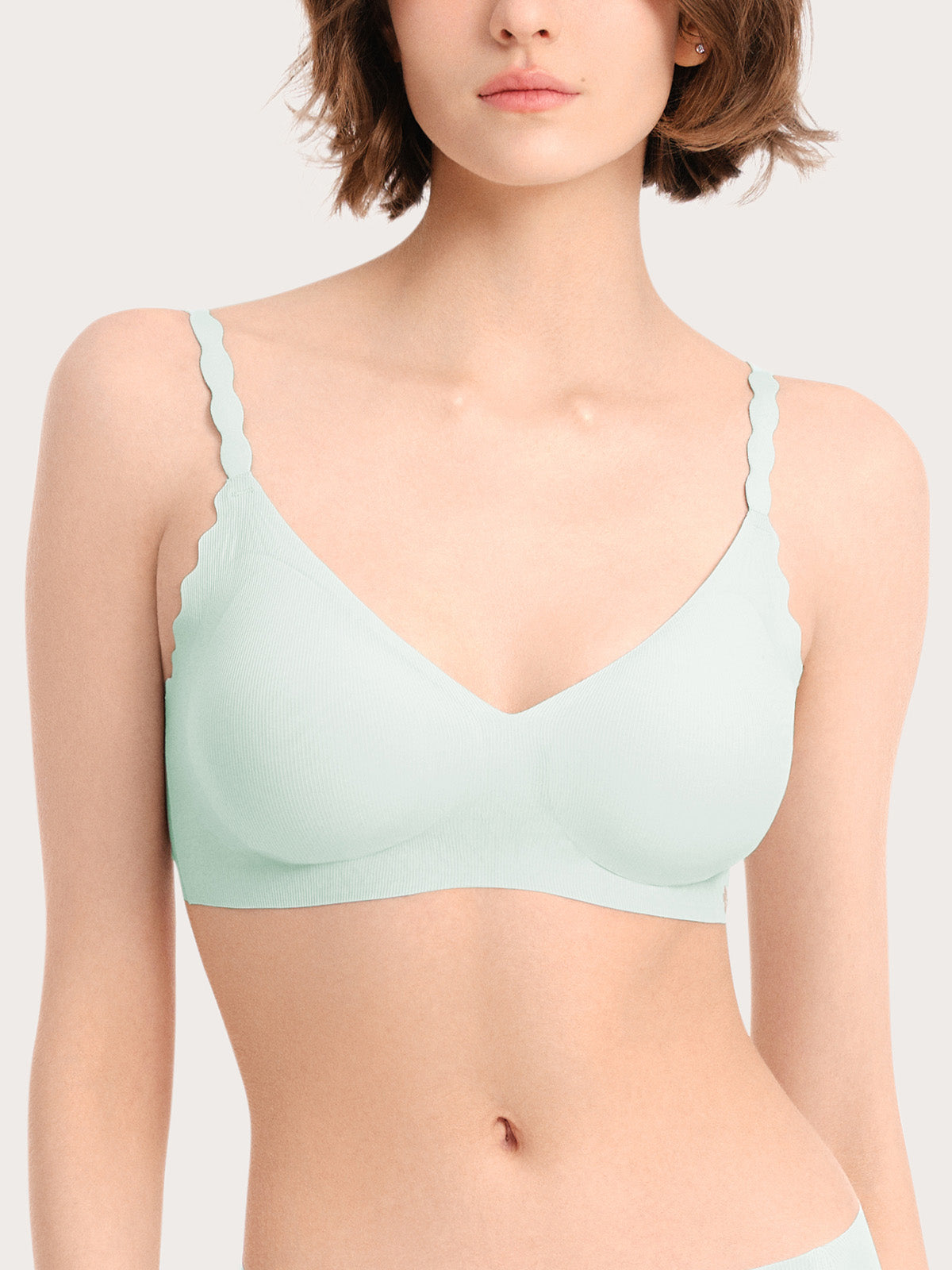 Basic Seamless Deep V Neck Cooling Bra - Smart Size