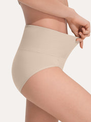 Pure Cotton Wide Elastic Band High-Waisted Brief 2-Pack