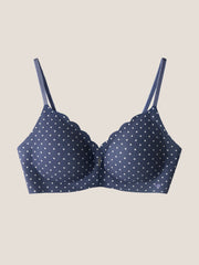 Basic Seamless Deep V Scalloped Neck Cooling Bra - Smart Size