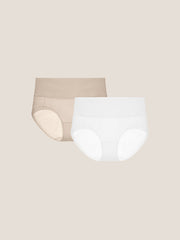 Pure Cotton Wide Elastic Band High-Waisted Brief 2-Pack
