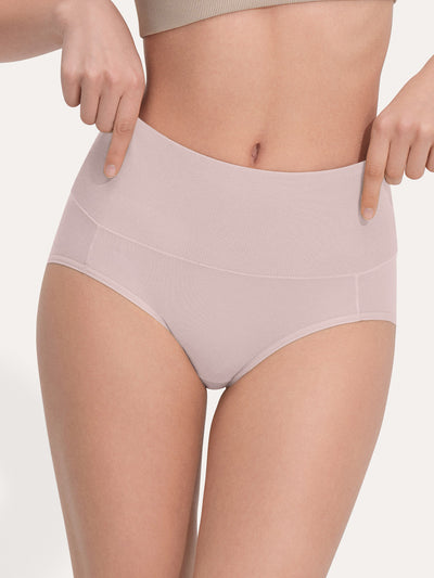 Pure Cotton Wide Elastic Band High-Waisted Brief 2-Pack
