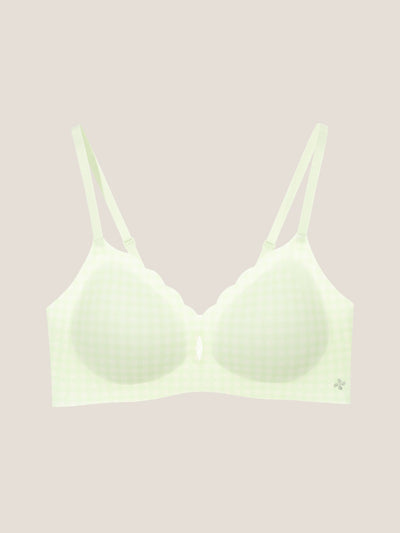 Basic Seamless Deep V Scalloped Neck Cooling Bra - Smart Size