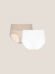 Pure Cotton Wide Elastic Band High-Waisted Brief 2-Pack