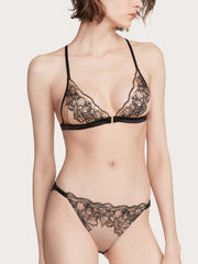 Embroidered Magnolia Lace Racerback Front-Close Triangle Bra