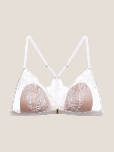 Embroidered Magnolia Lace Racerback Front-Close Triangle Bra