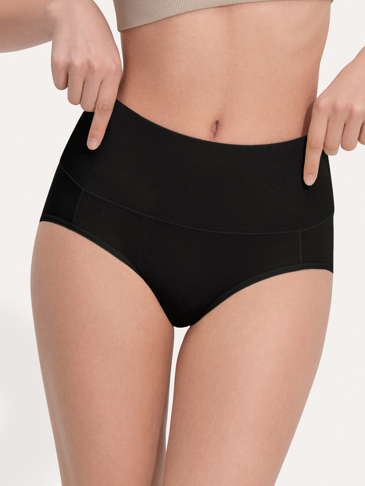 Pure Cotton Wide Elastic Band High-Waisted Brief 2-Pack