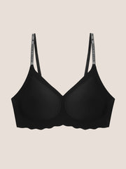 Seamless Shine Strap Deep V Bra - Smart Size