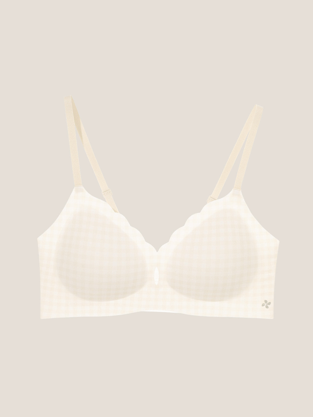 Basic Seamless Deep V Scalloped Neck Cooling Bra - Smart Size