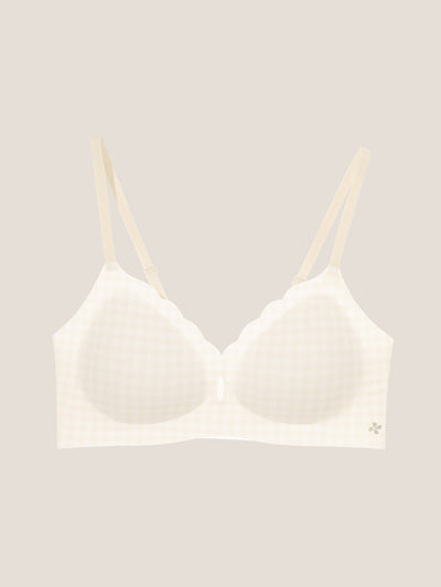 Basic Seamless Deep V Scalloped Neck Cooling Bra - Smart Size