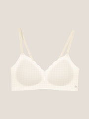 Basic Seamless Deep V Scalloped Neck Cooling Bra - Smart Size