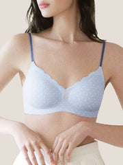 Basic Seamless Deep V Scalloped Neck Cooling Bra - Smart Size