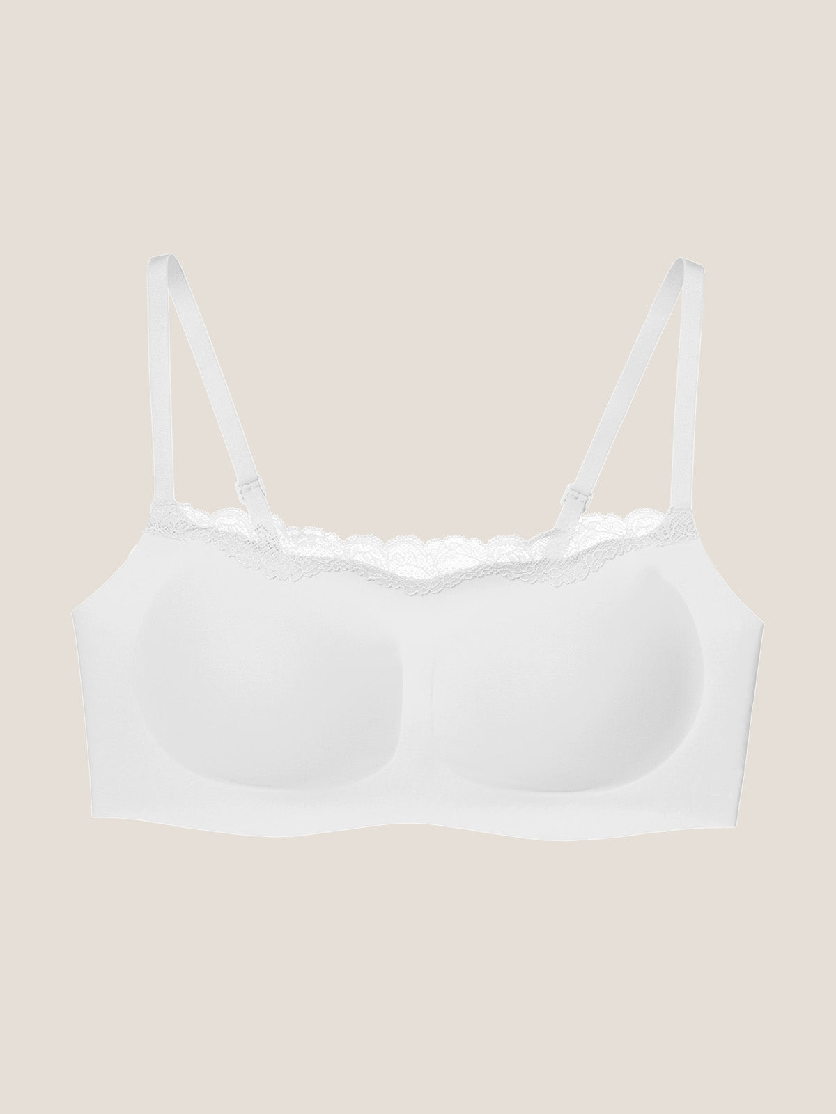 Basic Seamless Lace-Trimmed Bra - Smart Size