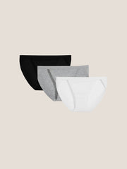 Cotton Rib Mid-Rise Bikini Brief 3-Pack