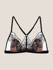 Embroidered Magnolia Lace Racerback Front-Close Triangle Bra