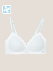 Basic Seamless Deep V Scalloped Neck Cooling Bra - Smart Size
