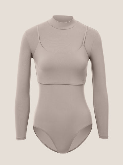 Layered Mock Neck Bodysuit