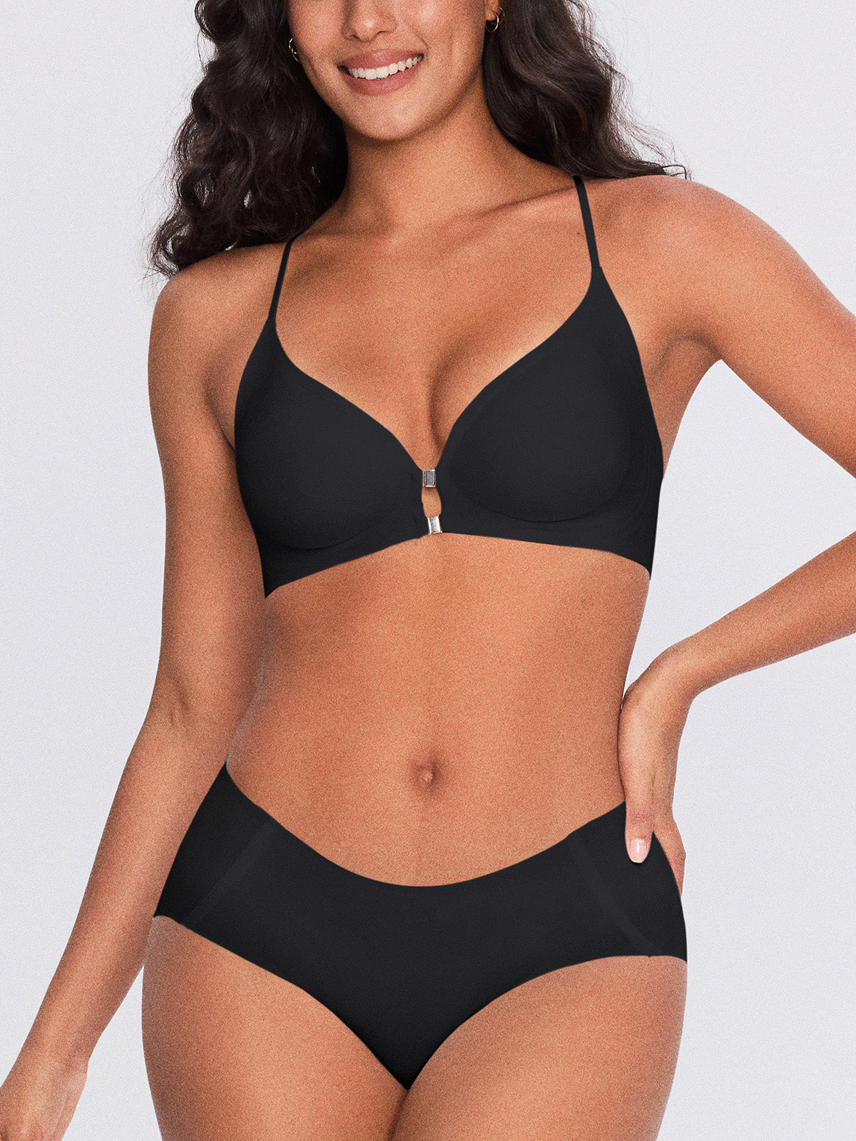 Y-Back Front-Closure Wireless Bra