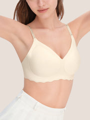 Seamless Shine Strap Deep V Bra - Smart Size