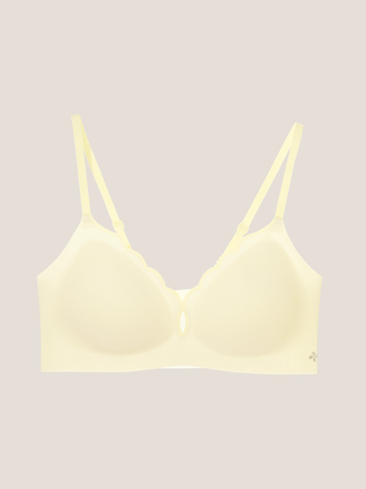Basic Seamless Deep V Scalloped Neck Cooling Bra - Smart Size