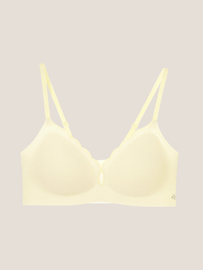 Basic Seamless Deep V Scalloped Neck Cooling Bra - Smart Size
