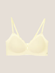 Basic Seamless Deep V Scalloped Neck Cooling Bra - Smart Size