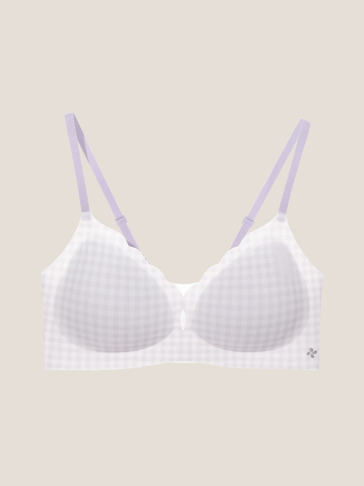 Basic Seamless Deep V Scalloped Neck Cooling Bra - Smart Size