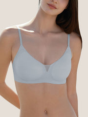 Basic Seamless Deep V Neck Mesh Cooling Bra - Smart Size