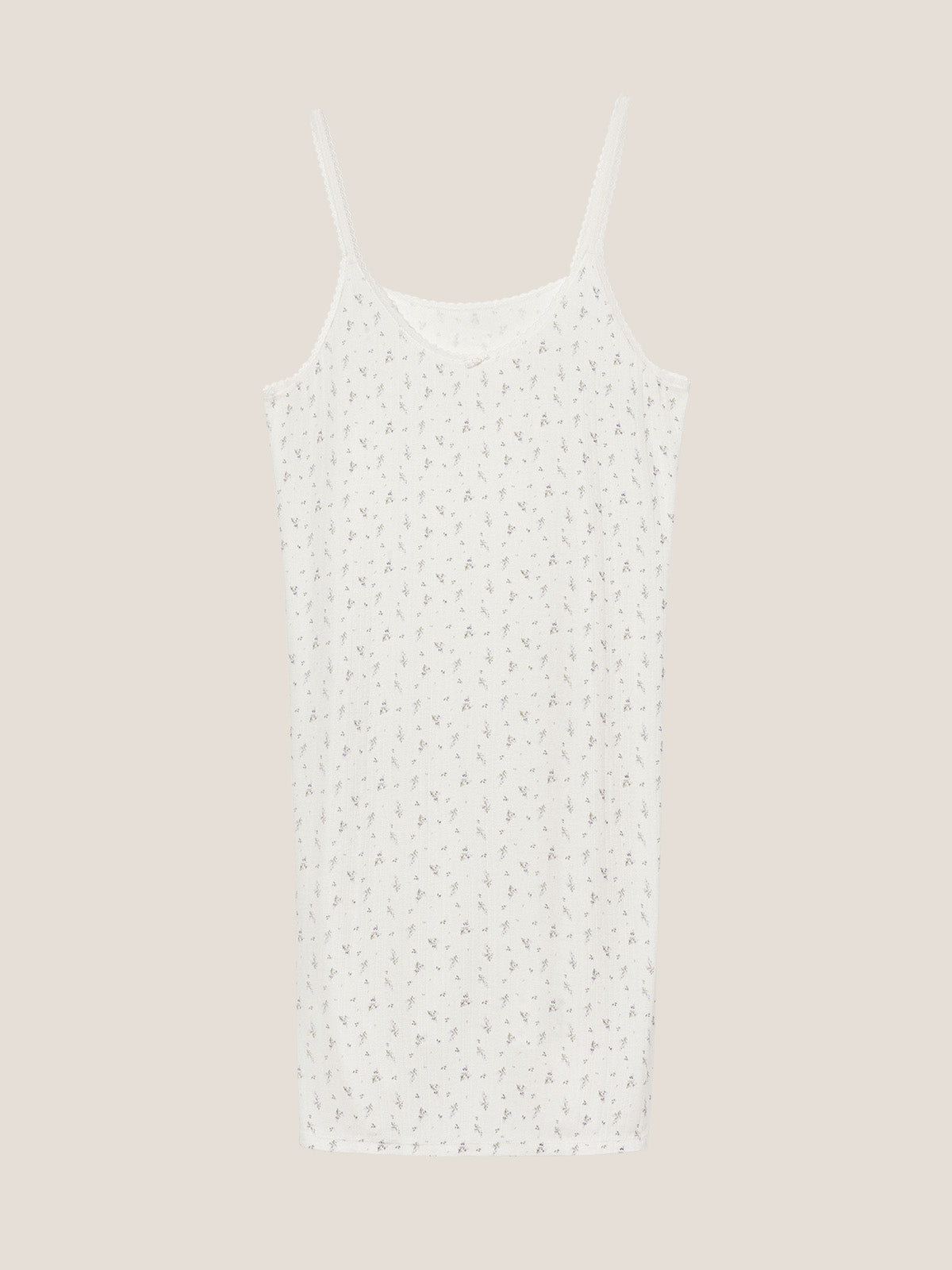 Naia™ Lavender Fabric French-Style Floral Print Slip Sleep Dress