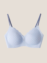Basic Seamless Deep V Scalloped Neck Cooling Bra - Smart Size