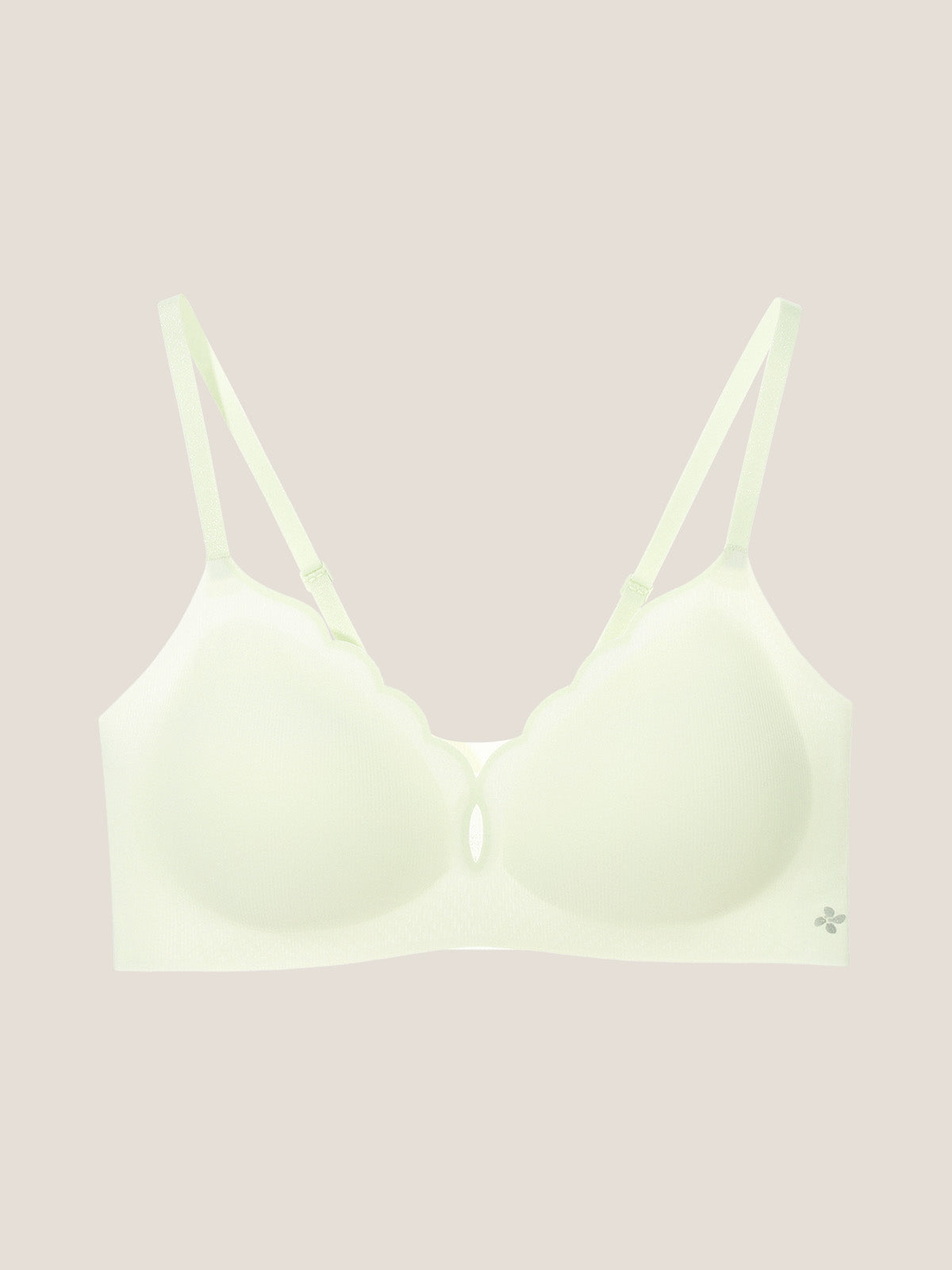 Basic Seamless Deep V Scalloped Neck Cooling Bra - Smart Size