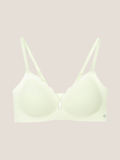 Basic Seamless Deep V Scalloped Neck Cooling Bra - Smart Size