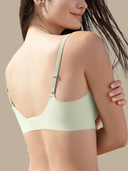 Basic Seamless Deep V Scalloped Neck Cooling Bra - Smart Size