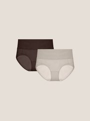Pure Cotton Wide Elastic Band High-Waisted Brief 2-Pack