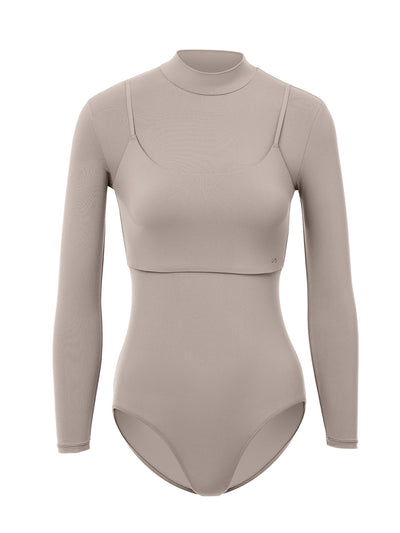 Layered Mock Neck Bodysuit