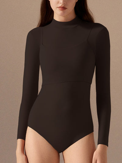 Layered Mock Neck Bodysuit